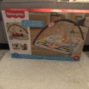 New Fisher Price 3-in-1 Music, Glow and Grow Gym Infant Activity Play Mat